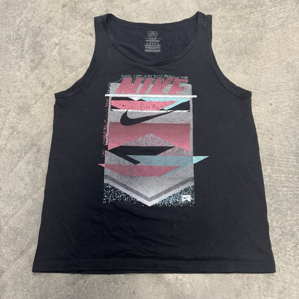 Nike Athletic Tank Top Black Sleeveless Unisex Medium Cotton Polyester Medium